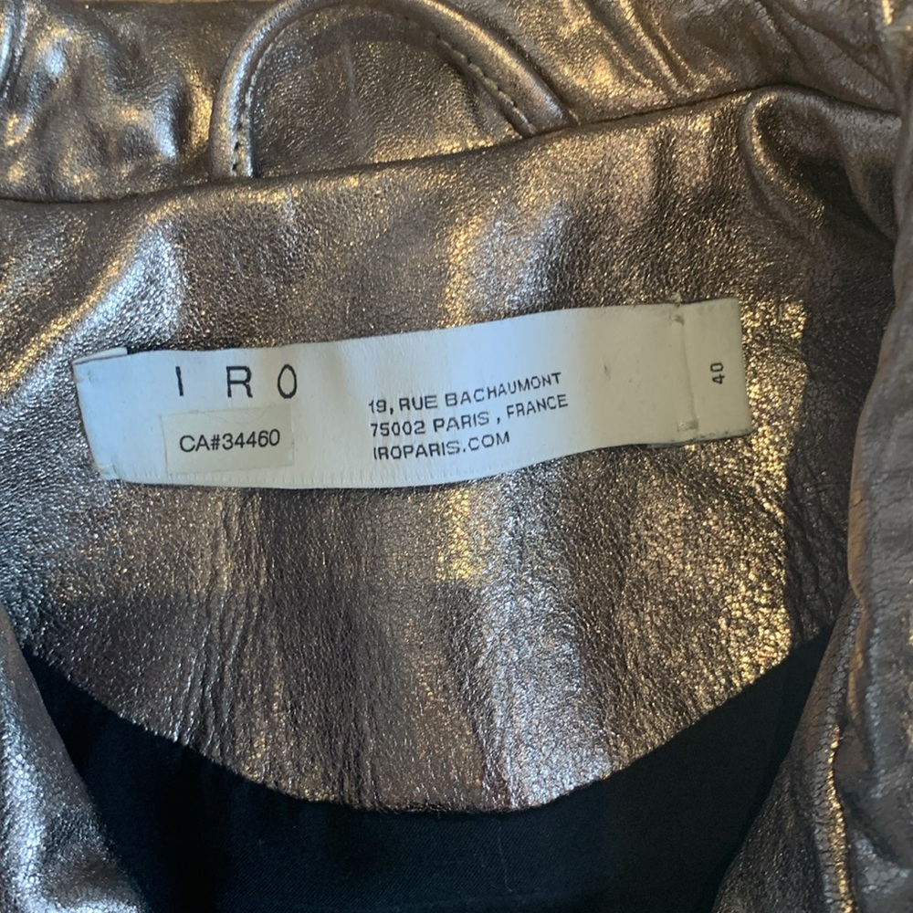 Iro metallic Dylan leather moto biker jacket size 40 - Picture 2 of 7
